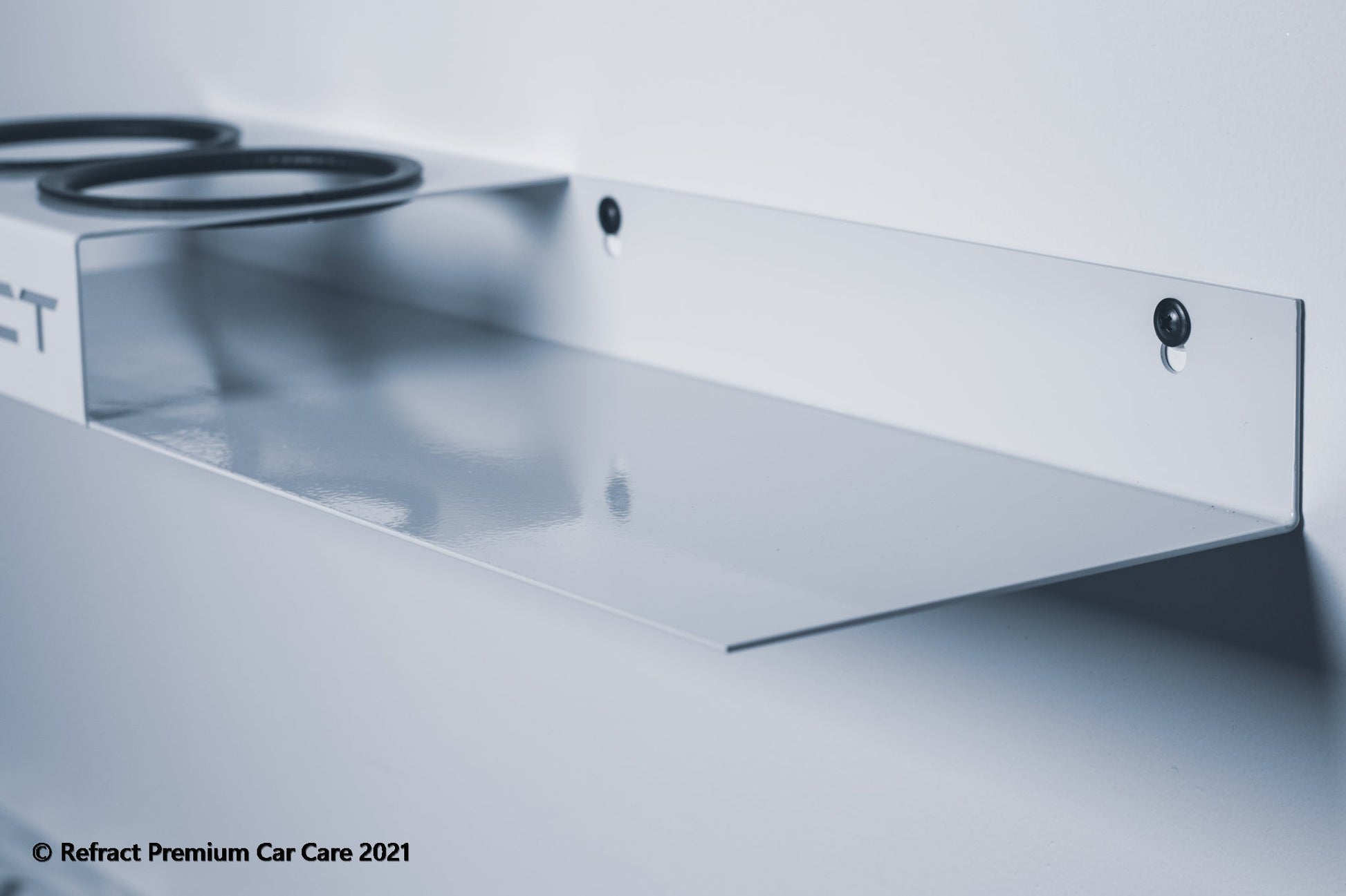 Refract Premium Car Care Products Refract Detailing Dual Bottle Storage Shelf Wall Mount $79.95