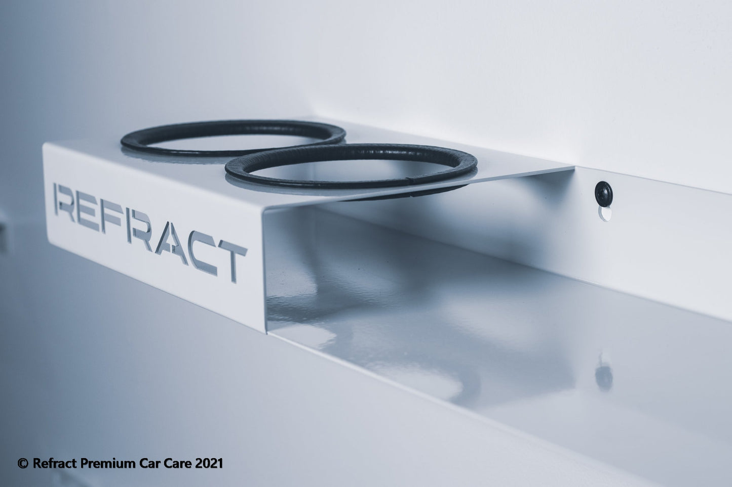 Refract Premium Car Care Products Refract Detailing Dual Bottle Storage Shelf Wall Mount $79.95