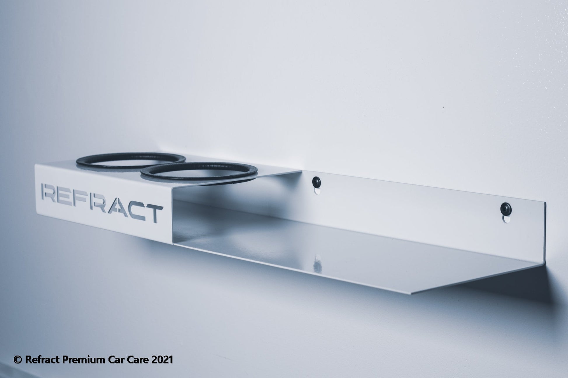 Refract Premium Car Care Products Refract Detailing Dual Bottle Storage Shelf Wall Mount $79.95