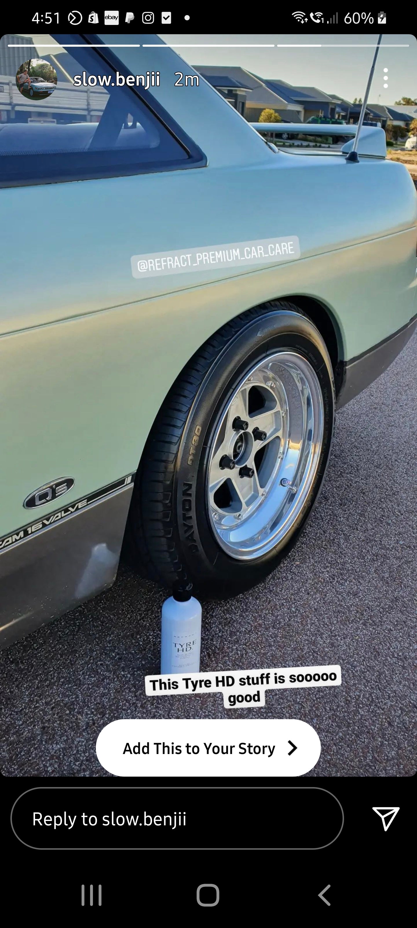 Refract Premium Car Care Products Refract Tyre HD -  Black Dye Tyre & Rubber Trim Penetrant $29.95