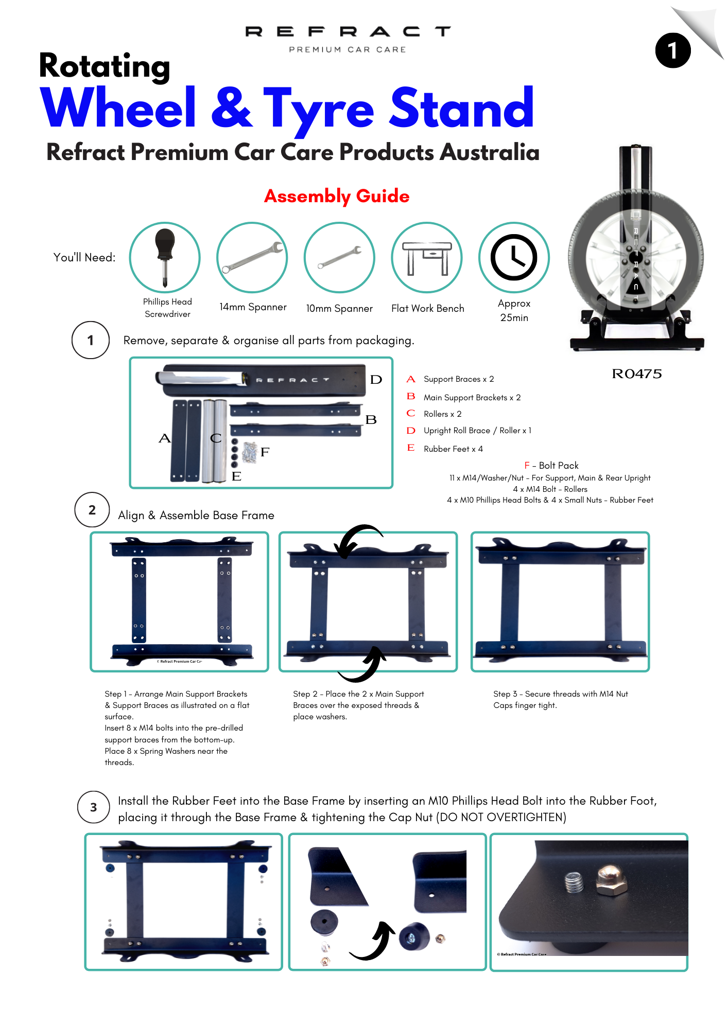 REFRACT Pro Wheel & Tyre Cleaning & Coating Rotating Stand
